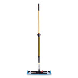 Rubbermaid® Commercial Adaptable Flat Mop Kit, 19.5 x 5.5 Blue Microfiber Head, 48" to 72" Yellow Aluminum Handle (RCP2132426) Each