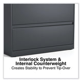 Alera® Lateral File, 2 Legal/Letter/A4/A5-Size File Drawers, Charcoal, 36" x 18.63" x 28" (ALEHLF3629CC) Each