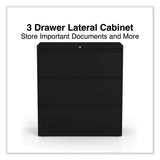 Alera® Lateral File, 3 Legal/Letter/A4/A5-Size File Drawers, Black, 36" x 18.63" x 40.25" (ALEHLF3641BL) Each