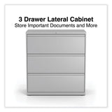 Alera® Lateral File, 3 Legal/Letter/A4/A5-Size File Drawers, Light Gray, 36" x 18.63" x 40.25" (ALEHLF3641LG) Each
