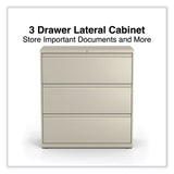 Alera® Lateral File, 3 Legal/Letter/A4/A5-Size File Drawers, Putty, 36" x 18.63" x 40.25" (ALEHLF3641PY) Each