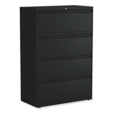 Alera® Lateral File, 4 Legal/Letter-Size File Drawers, Black, 36" x 18.63" x 52.5" (ALEHLF3654BL) Each