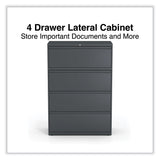 Alera® Lateral File, 4 Legal/Letter/A4/A5-Size File Drawers, Charcoal, 36" x 18.63" x 52.5" (ALEHLF3654CC) Each