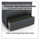 Alera® Lateral File, 4 Legal/Letter/A4/A5-Size File Drawers, Charcoal, 36" x 18.63" x 52.5" (ALEHLF3654CC) Each
