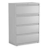 Alera® Lateral File, 4 Legal/Letter-Size File Drawers, Light Gray, 36" x 18.63" x 52.5" (ALEHLF3654LG) Each