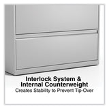 Alera® Lateral File, 4 Legal/Letter-Size File Drawers, Light Gray, 36" x 18.63" x 52.5" (ALEHLF3654LG) Each