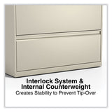 Alera® Lateral File, 4 Legal/Letter-Size File Drawers, Putty, 36" x 18.63" x 52.5" (ALEHLF3654PY) Each