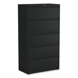 Alera® Lateral File, 5 Legal/Letter/A4/A5-Size File Drawers, Black, 36" x 18.63" x 67.63" (ALEHLF3667BL) Each