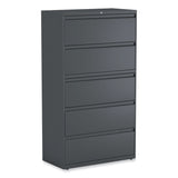 Alera® Lateral File, 5 Legal/Letter/A4/A5-Size File Drawers, Charcoal, 36" x 18.63" x 67.63" (ALEHLF3667CC) Each