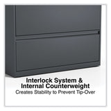 Alera® Lateral File, 5 Legal/Letter/A4/A5-Size File Drawers, Charcoal, 36" x 18.63" x 67.63" (ALEHLF3667CC) Each