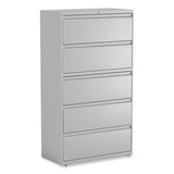 Alera® Lateral File, 5 Legal/Letter/A4/A5-Size File Drawers, Light Gray, 36" x 18.63" x 67.63" (ALEHLF3667LG) Each