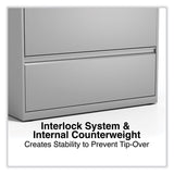 Alera® Lateral File, 5 Legal/Letter/A4/A5-Size File Drawers, Light Gray, 36" x 18.63" x 67.63" (ALEHLF3667LG) Each