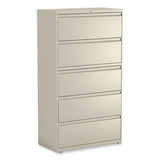 Alera® Lateral File, 5 Legal/Letter/A4/A5-Size File Drawers, Putty, 36" x 18.63" x 67.63" (ALEHLF3667PY) Each