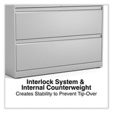 Alera® Lateral File, 2 Legal/Letter-Size File Drawers, Light Gray, 42" x 18.63" x 28" (ALEHLF4229LG) Each