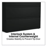 Alera® Lateral File, 3 Legal/Letter/A4/A5-Size File Drawers, Black, 42" x 18.63" x 40.25" (ALEHLF4241BL) Each
