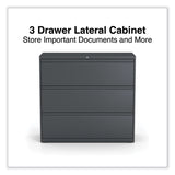 Alera® Lateral File, 3 Legal/Letter/A4/A5-Size File Drawers, Charcoal, 42" x 18.63" x 40.25" (ALEHLF4241CC) Each