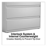 Alera® Lateral File, 3 Legal/Letter/A4/A5-Size File Drawers, Light Gray, 42" x 18.63" x 40.25" (ALEHLF4241LG) Each