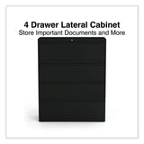 Alera® Lateral File, 4 Legal/Letter-Size File Drawers, Black, 42" x 18.63" x 52.5" (ALEHLF4254BL) Each