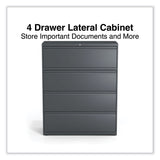 Alera® Lateral File, 4 Legal/Letter/A4/A5-Size File Drawers, Charcoal, 42" x 18.63" x 52.5" (ALEHLF4254CC) Each