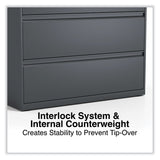 Alera® Lateral File, 4 Legal/Letter/A4/A5-Size File Drawers, Charcoal, 42" x 18.63" x 52.5" (ALEHLF4254CC) Each