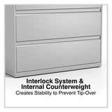 Alera® Lateral File, 4 Legal/Letter-Size File Drawers, Light Gray, 42" x 18.63" x 52.5" (ALEHLF4254LG) Each