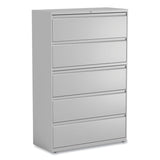 Alera® Lateral File, 5 Legal/Letter/A4/A5-Size File Drawers, 1 Roll-Out Posting Shelf, Light Gray, 42" x 18.63" x 67.63" (ALEHLF4267LG) Each