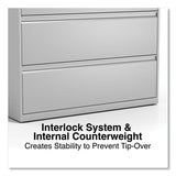 Alera® Lateral File, 5 Legal/Letter/A4/A5-Size File Drawers, 1 Roll-Out Posting Shelf, Light Gray, 42" x 18.63" x 67.63" (ALEHLF4267LG) Each