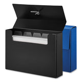 Universal® Poly Index Card Box, Holds 100 3 x 5 Cards, 3 x 1.33 x 5, Plastic, Black/Blue, 2/Pack (UNV47304) Pack of 2