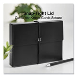 Universal® Poly Index Card Box, Holds 100 4 x 6 Cards, 4 x 1.33 x 6, Plastic, Black/Blue, 2/Pack (UNV47305) Pack of 2