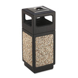 Safco® Canmeleon Aggregate Panel Receptacles, 15 gal, Polyethylene/Stainless Steel, Black (SAF9470NC) Each