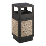 Safco® Canmeleon Aggregate Panel Receptacles, Side-Open, 38 gal, Polyethylene, Black (SAF9472NC) Each