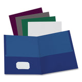 Oxford™ Linen Finish Twin Pocket Folders, 100-Sheet Capacity, 11 x 8.5, Navy, 25/Box (OXF53443) 1 Pack of 25