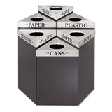 Safco® Trifecta Waste Receptacle, 38" High Base, 21 gal, Steel, Black, Ships in 1-3 Business Days (SAF9553BL) Each