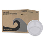 Boardwalk® Hi-Impact Plastic Dinnerware, Plate, 3-Compartment, 10" dia, White, 500/Carton (BWKPLTHIPS10WH3) Case of 500