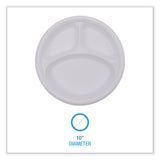 Boardwalk® Hi-Impact Plastic Dinnerware, Plate, 3-Compartment, 10" dia, White, 500/Carton (BWKPLTHIPS10WH3) Case of 500