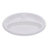 Boardwalk® Hi-Impact Plastic Dinnerware, Plate, 3-Compartment, 10" dia, White, 500/Carton (BWKPLTHIPS10WH3) Case of 500