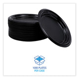 Boardwalk® Hi-Impact Plastic Dinnerware, Plate, 6" dia, Black, 1,000/Carton (BWKPLTHIPS6BL) Case of 1000