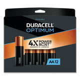 Duracell® Optimum Alkaline AA Batteries, 12/Pack (DUROPT1500B12PR) Pack of 12