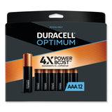 Duracell® Optimum Alkaline AAA Batteries, 12/Pack (DUROPT2400B12PR) Pack of 12