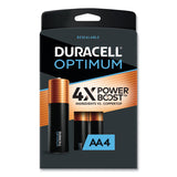 Duracell® Optimum Alkaline AA Batteries, 4/Pack (DUROPT1500B4PRT) Pack of 4