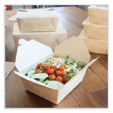 World Centric® No Tree Folded Takeout Containers, 65 oz, 6.25 x 8.7 x 2.5, Natural, Sugarcane, 200/Carton (WORTONT3) Case of 200