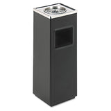 Safco® Square Ash 'N' Trash Sandless Urn, 3 gal, Stainless Steel, Black (SAF9696BL) Each
