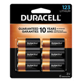 Duracell® Specialty High-Power Lithium Batteries, 123, 3 V, 6/Pack (DURDL123AB6PK) Each