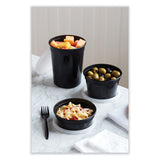 Pactiv Evergreen Newspring DELItainer Microwavable Container, 8 oz, 4.55 x 4.55 x 1.8, Black/Clear, Plastic, 240/Carton (PCTYL2508B) Case of 240