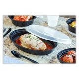 Pactiv Evergreen Newspring VERSAtainer Microwavable Containers, Oval, 6 oz, 5.7 x 4 x 1.1, Black/Clear, Plastic, 150/Carton (PCTOC06B) Case of 150