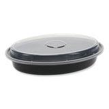 Pactiv Evergreen Newspring VERSAtainer Microwavable Containers, Oval, 24 oz, 9.1 x 6.7 x 1.45, Black/Clear, Plastic, 150/Carton (PCTOC24B) Case of 150
