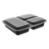 Pactiv Evergreen Newspring DELItainer Microwavable Container, 32 oz, 7.5 x 9.87 x 1.75, Black/Clear, Plastic, 150/Carton (PCTNC333B) Case of 150