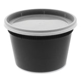 Pactiv Evergreen Newspring DELItainer Microwavable Container, 16 oz, 4.55 x 4.55 x 3.1, Black/Clear, Plastic, 240/Carton (PCTYSD2516B) Case of 240