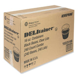 Pactiv Evergreen Newspring DELItainer Microwavable Container, 16 oz, 4.55 x 4.55 x 3.1, Black/Clear, Plastic, 240/Carton (PCTYSD2516B) Case of 240