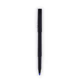 uniball® Roller Ball Pen, Stick, Extra-Fine 0.5 mm, Blue Ink, Black/Blue Barrel, Dozen (UBC60153) 1 Dozen